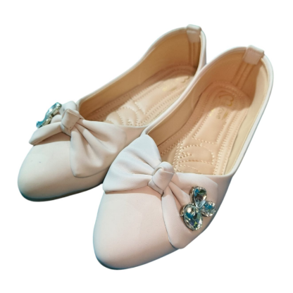 Ladies Ballet Flats with Bow, Pointed Toe - Image 5