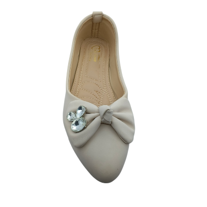 Ladies Ballet Flats with Bow, Pointed Toe - Image 3